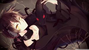 An anime Boy wields a Black Snake. anime boy wallpaper