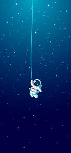an astronaut is hanging from a rope in the sky cool iphone lock screen wallpaper