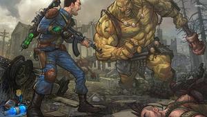 An Elderly Super Mutant Warrior Armed with an Assault Rifle fallout wallpaper