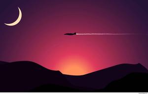 An Evening Flight - A Minimalist Sunset minimalist wallpaper