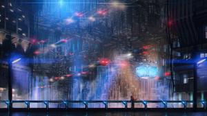 An Expansive and Futuristic Cyberpunk Cityscape cyberpunk wallpaper