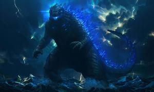 An Iconic Godzilla Stomping Through the City godzilla wallpaper