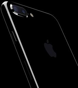 an iphone 7 plus is shown in black Wallpaper