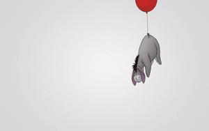 An Upset Eeyore Looking At A Balloon From Winnie The Pooh winnie the pooh wallpaper