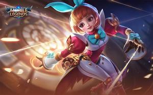Angela With Mobile Legends Logo mobile legends logo wallpaper