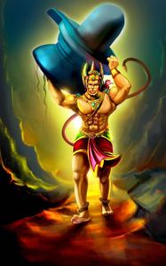 Angry Hanuman Colorful Graphic angry hanuman wallpaper