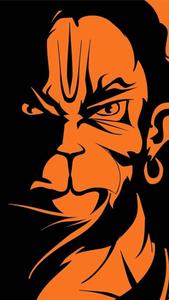 Angry Hanuman Orange Face Art angry hanuman wallpaper