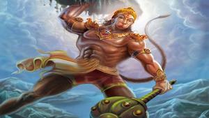 Angry Hanuman Wearing Golden Jewelries angry hanuman wallpaper