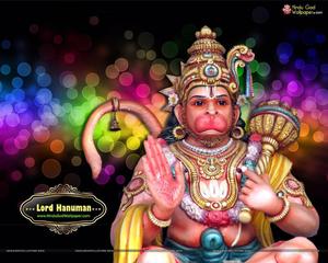 Angry Hanuman With Colorful Lights angry hanuman wallpaper