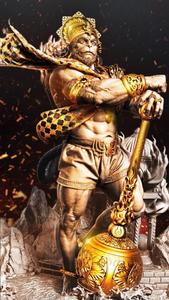 Angry Hanuman With Golden Gada angry hanuman wallpaper