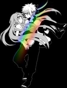 Animated Characters Embrace Rainbow Effect minato wallpaper