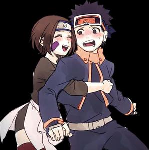 Animated Narutoand Rin Hug Wallpaper
