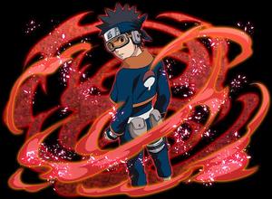 Animated Ninja Obitowith Energy Swirls Wallpaper