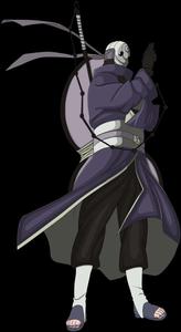 Animated Ninja Obitowith Maskand Fan Wallpaper