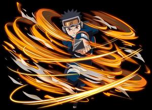 Animated Ninjawith Fire Whirlwind Wallpaper