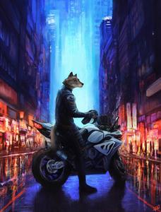 Animated Wolf Motorcycle Art motorcycle wallpaper