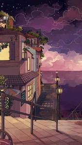 Anime Aesthetic background Wallpaper