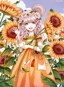 Anime Art Girl Sunflower Field anime girl wallpaper