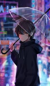 Anime Boy Dark Umbrella  Wallpaper