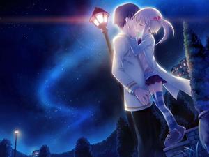 Anime couple relax in a romantic embracing embrace anime couple wallpaper