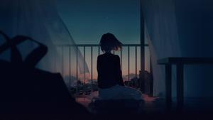 Anime Girl Alone alone girl wallpaper