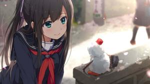 Anime girl exploring a vibrant city anime girl wallpaper