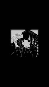 Anime Girl Holding A Phone Dark Aesthetic Anime Pfp dark aesthetic anime pfp wallpaper