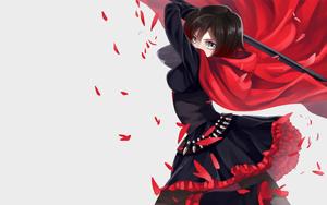 Anime Girl in Red Cape Standing in the Moonlight anime girl wallpaper