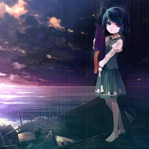 Anime Girl Sad Alone By The Ocean anime girl sad alone wallpaper