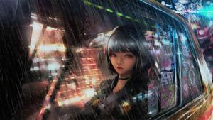 Anime Girl Sad Alone Car Window anime girl sad alone wallpaper