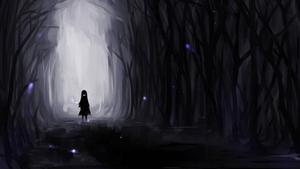 Anime Girl Sad Alone Dark Aesthetic Forest anime girl sad alone wallpaper