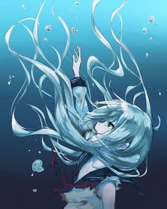 Anime Girl Sad Alone Drowning In Water anime girl sad alone wallpaper