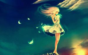 Anime Girl Sad Alone Glowing Aesthetic anime girl sad alone wallpaper