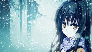 Anime Girl Sad Alone In Snowy Forest anime girl sad alone wallpaper