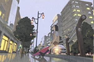 Anime Girl Sad Alone On Sidewalk Raining anime girl sad alone wallpaper