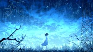 Anime Girl Sad Alone Raining On Field anime girl sad alone wallpaper