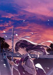 Anime Girl Sad Alone Snowflakes In City anime girl sad alone wallpaper