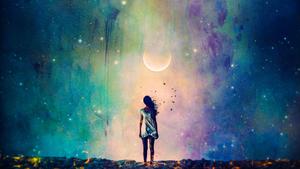 Anime Girl Sad Alone Under Moon anime girl sad alone wallpaper