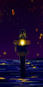 Anime Girl Sad Alone With Lantern anime girl sad alone wallpaper