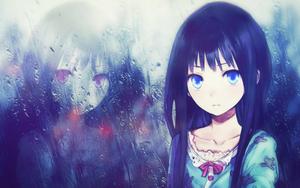 Anime Girl Sad Alone With Reflection Rainy Window anime girl sad alone wallpaper
