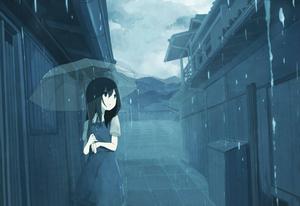 Anime Girl Sad Alone With Umbrella In Rain anime girl sad alone wallpaper