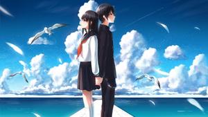 Anime Love High Schoolers Holding anime love wallpaper