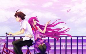 Anime Love Senjougahara & Araragi anime love wallpaper