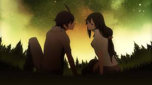 Anime Love Yellow Starry Skies anime love wallpaper