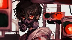 Anime PFP Guy With Gas Mask anime pfp wallpaper