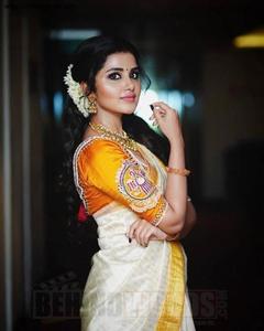 Anupama Parameswara Orange Cultural Dress anupama parameswaran wallpaper