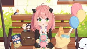 Anya Forger On A Bench anya forger wallpaper