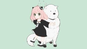 Anya Forger Protecting Her Dog Bond anya forger wallpaper