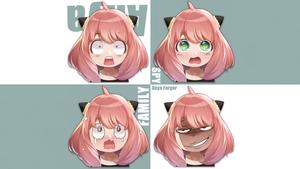 Anya Forger With Four Facial Expressions anya forger wallpaper