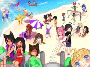 Aphmau And Friends At The Beach aphmau wallpaper